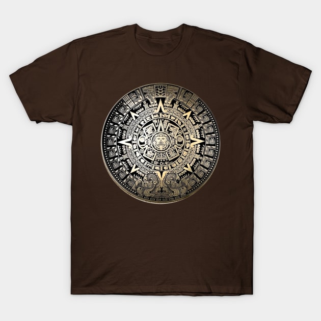 Gold verstion of the mayan calendar T-Shirt by junochaos